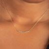 925 Sterling Silver Diamond Bar Pendant Necklace - Image 2