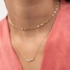 Pendant necklace featuring premium CZ diamonds in a prong setting