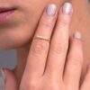 925 Sterling Silver Diamond Bar Ring - Image 3