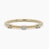 925 Sterling Silver ring with three beaded diamond accents