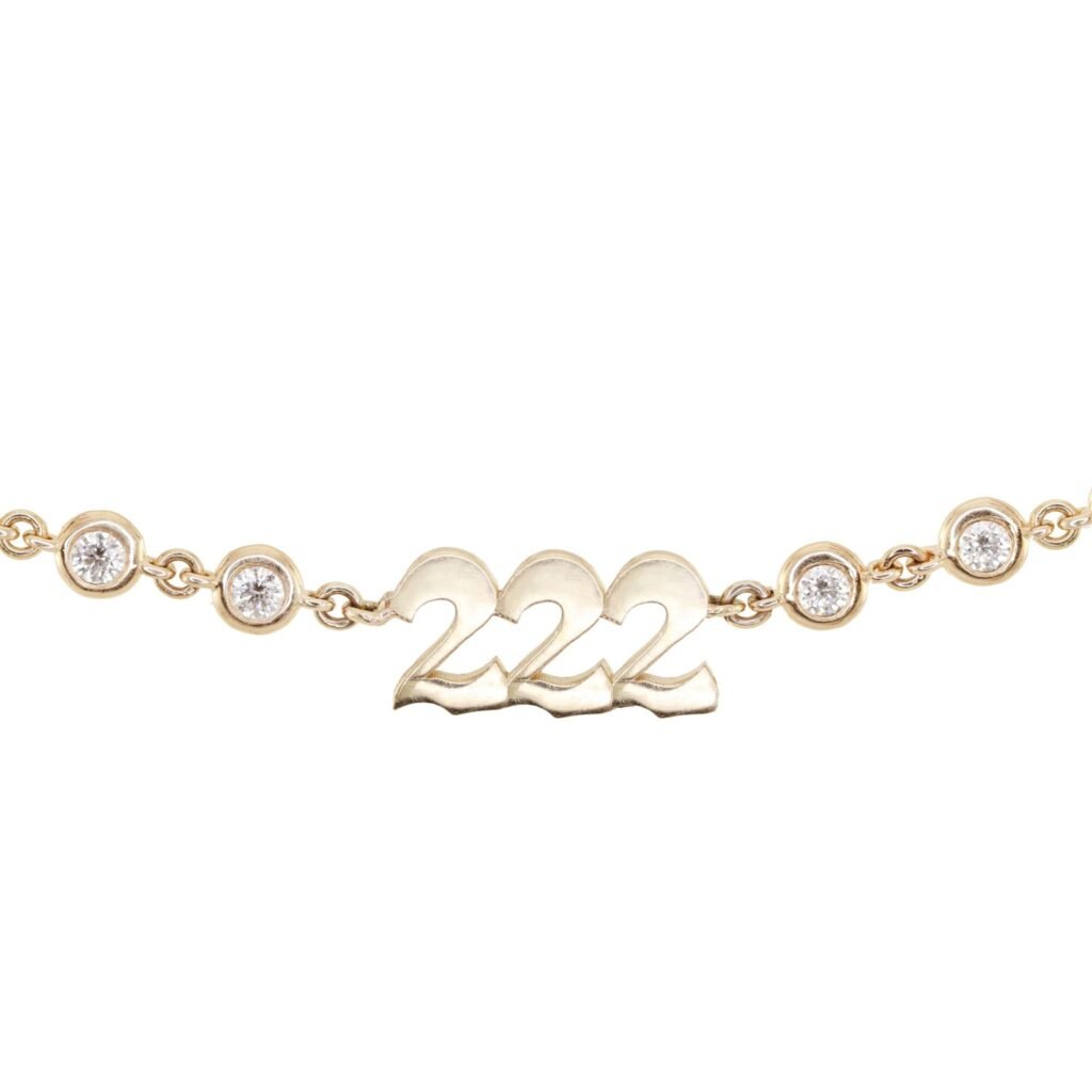 925 Sterling Silver Diamond Bezel 222 Bracelet