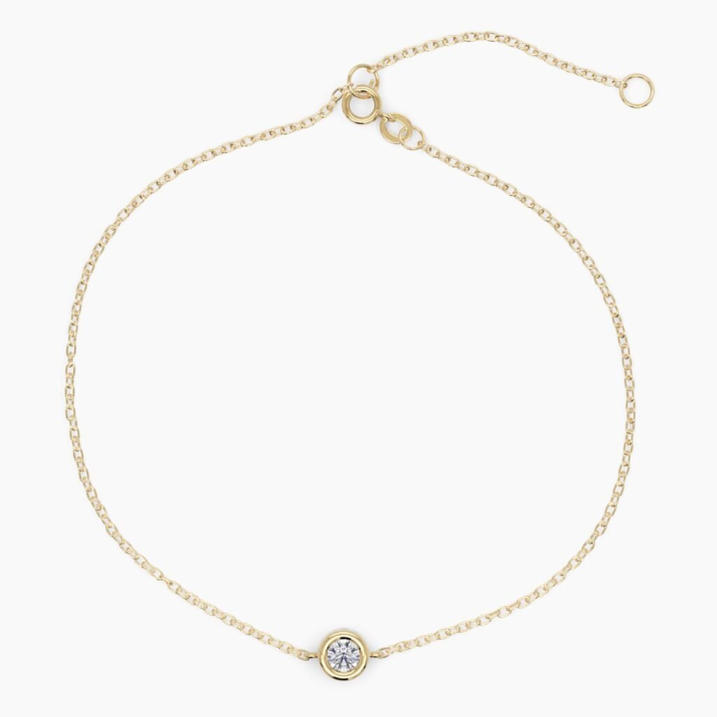 925 Sterling Silver Diamond Bezel Bracelet