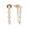 925 Sterling Silver chain hoop earrings with bezel-set CZ stones