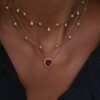 925 Sterling Silver Diamond Bezel Choker Necklace - Image 4