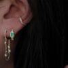 925 Sterling Silver Diamond Bezel Drip Hoop Earrings - Image 3