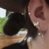 925 Sterling Silver Diamond Bezel Drip Hoop Earrings - Image 4