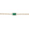 925 Sterling Silver Diamond Bezel Emerald Baguette Bracelet
