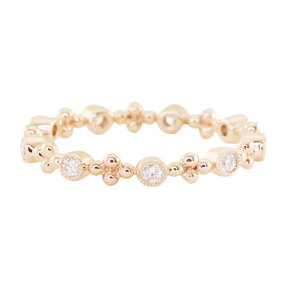 925 Sterling Silver Diamond Bezel Eternity Stevie Ring