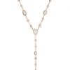925 Sterling Silver Diamond Bezel Moonstone Lariat Necklace
