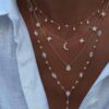 925 Sterling Silver Diamond Bezel Moonstone Lariat Necklace - Image 2