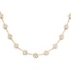 925 Sterling Silver Diamond Bezel Orbit Tennis Necklace