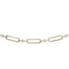 925 sterling silver paperclip bracelet with bezel-set CZ accents