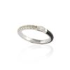 925 Sterling Silver Diamond Black Enamel Ring - Image 2