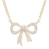 925 Sterling Silver Diamond Bow Necklace