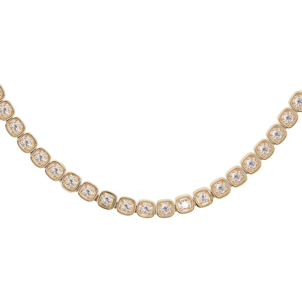925 Sterling Silver Diamond Box Necklace