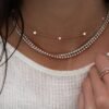 Adjustable 15 to 17 inch diamond box necklace