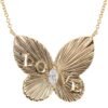 Butterfly burst love necklace in 925 sterling silver with gold plating