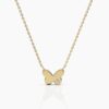 925 Sterling Silver Diamond Butterfly Necklace