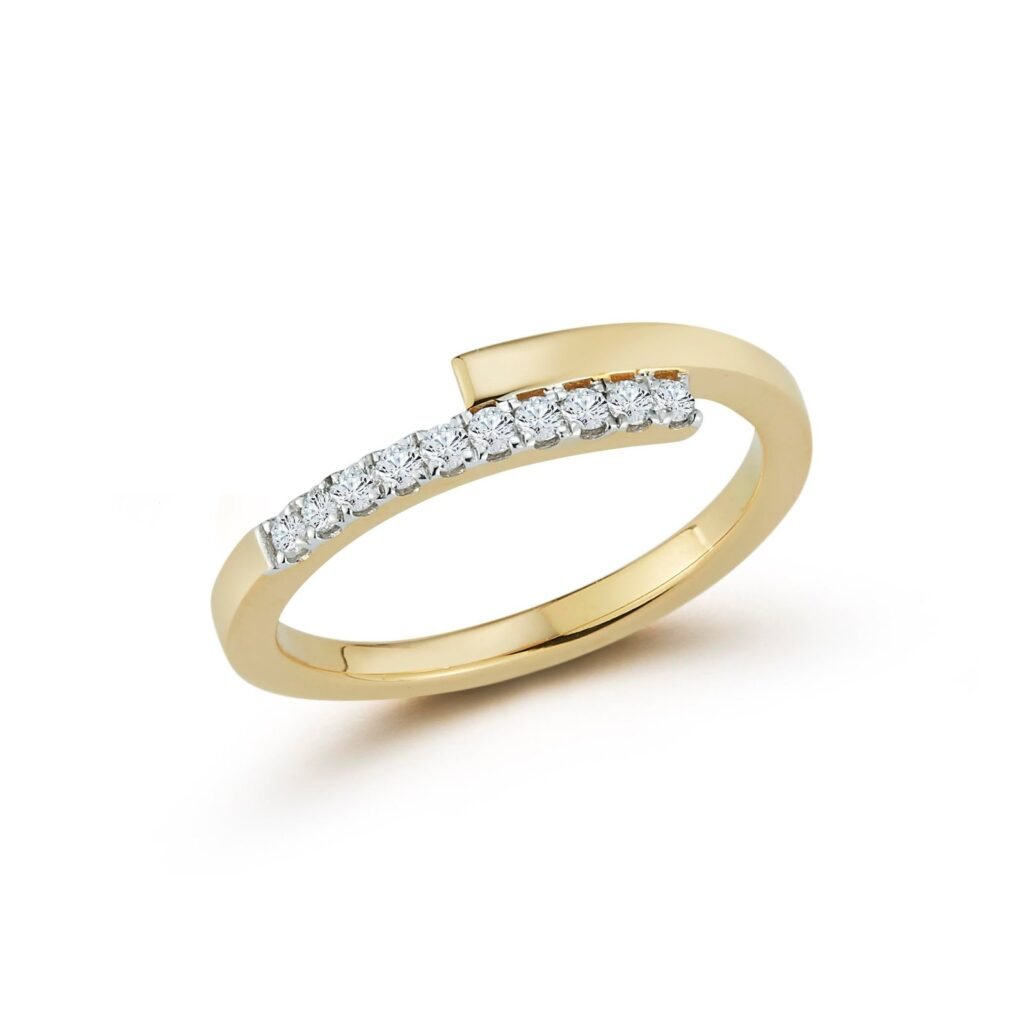 925 Sterling Silver Diamond Bypass Ring
