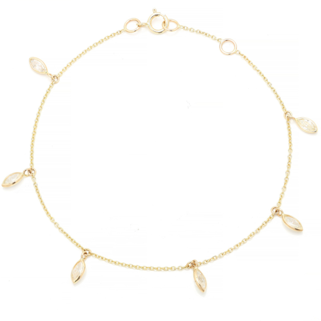 925 Sterling Silver Diamond Chain Bracelet