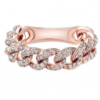 925 Sterling Silver chain link ring with polished finish
