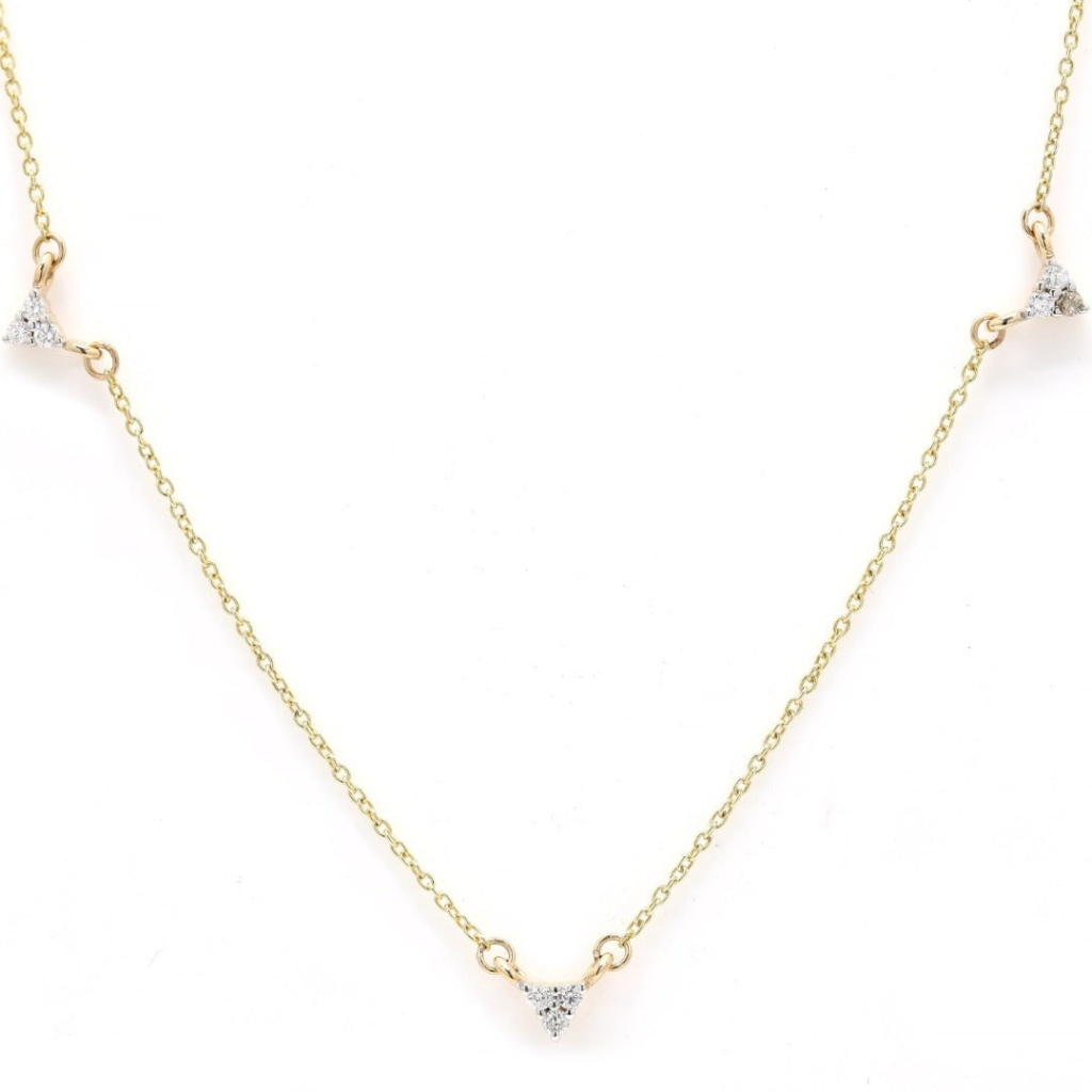 925 Sterling Silver Diamond Chain Necklace