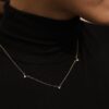 925 Sterling Silver Diamond Chain Necklace - Image 2