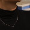 925 Sterling Silver Diamond Chain Necklace - Image 4