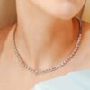 925 Sterling Silver Diamond Choker Necklace - Image 2