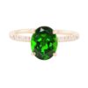925 Sterling Silver Diamond Chrome Green Tourmaline Solitaire Eternity Ring