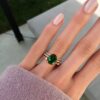 925 Sterling Silver Diamond Chrome Green Tourmaline Solitaire Eternity Ring - Image 3