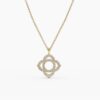 925 Sterling Silver Diamond Clover Pendant Necklace