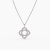 925 Sterling Silver Diamond Clover Pendant Necklace - Image 4