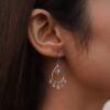 925 Sterling Silver Diamond Cluster Earrings - Image 2