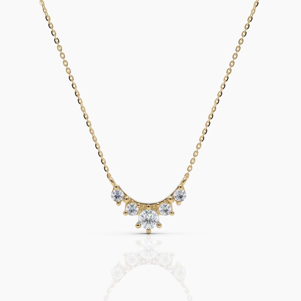 925 Sterling Silver Diamond Cluster Necklace