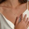 925 Sterling Silver Diamond Cluster Necklace - Image 3