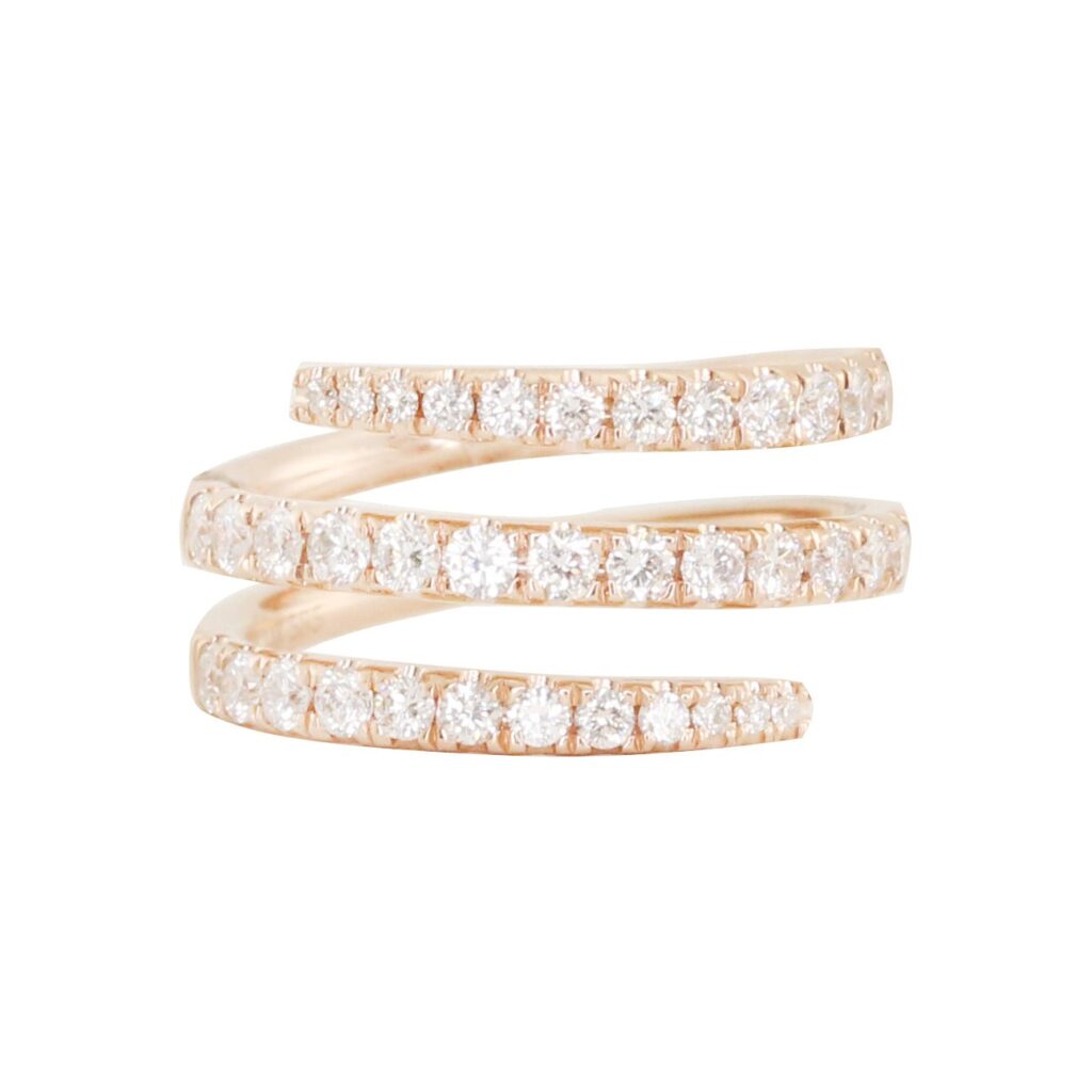 925 Sterling Silver Diamond Coil Ring