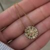 925 Sterling Silver Diamond Compass Coin Necklace - Image 2