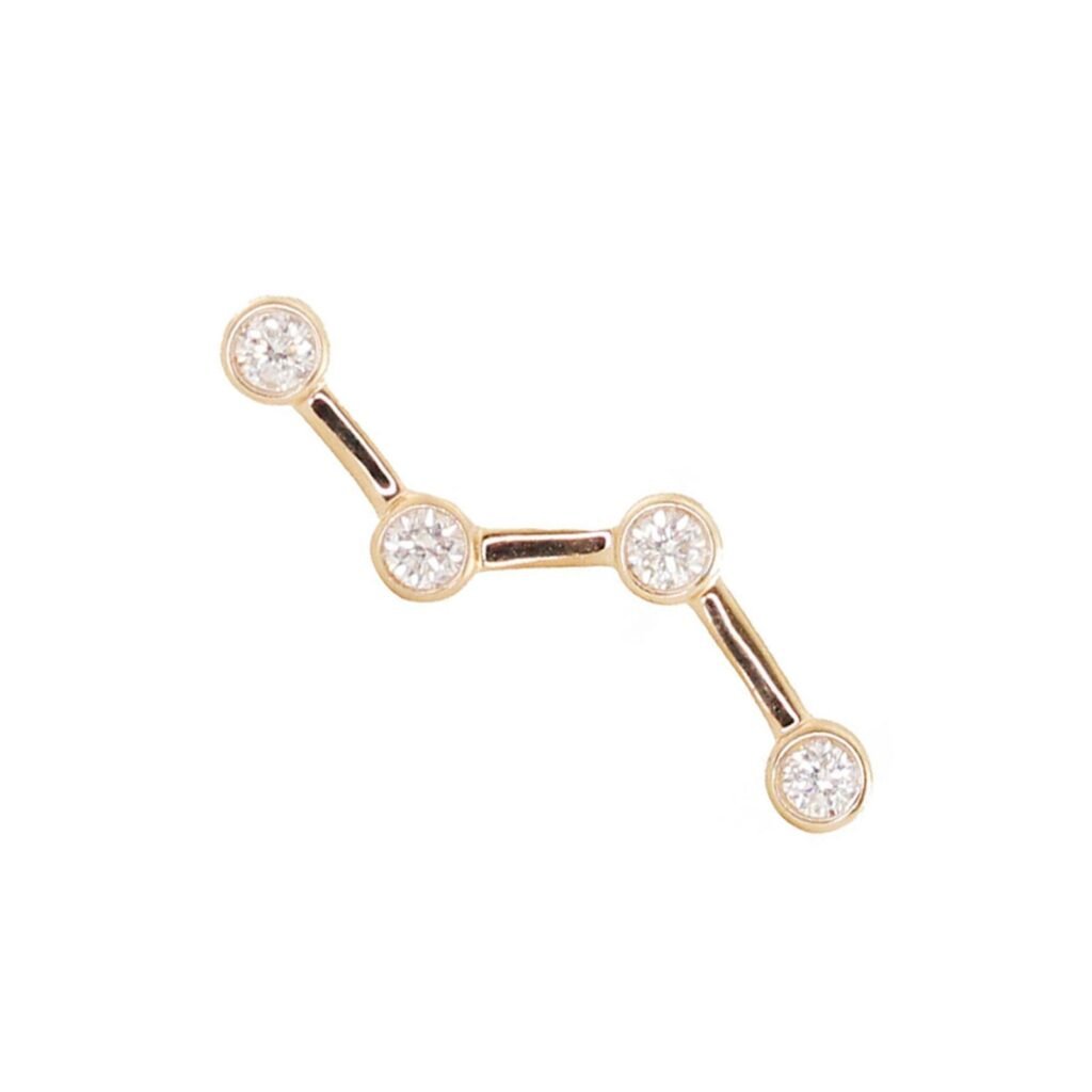925 Sterling Silver Diamond Constellation Stud Earrings