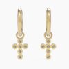925 Sterling Silver Diamond Cross Hoop Earrings - Image 6