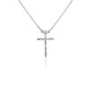 925 Sterling Silver Diamond Cross Pendant Necklace - Image 2