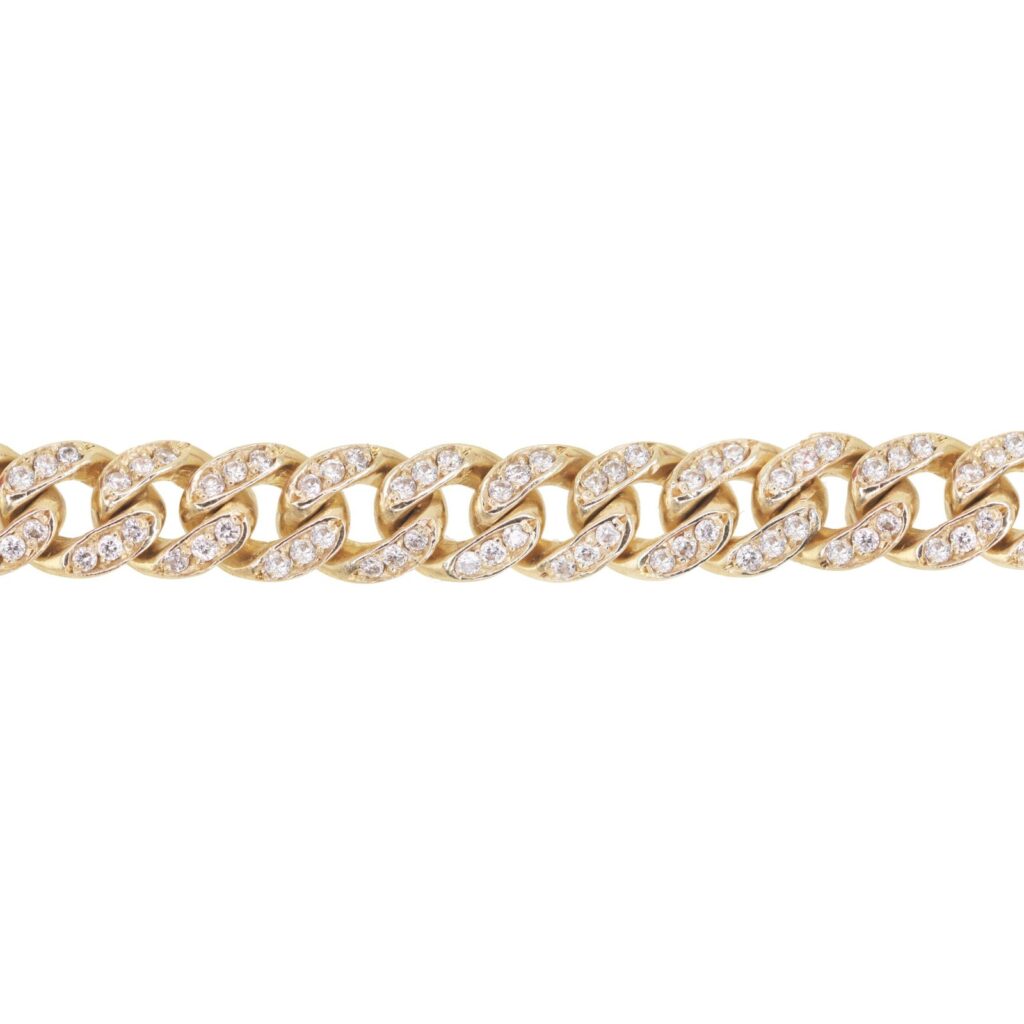 925 Sterling Silver Diamond Cuban Link Bracelet