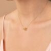 925 Sterling Silver Diamond Double Circle Necklace - Image 3