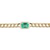 925 Sterling Silver Diamond Emerald Chain Link Bracelet