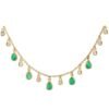 Teardrop drip necklace with emerald-inspired detailing and CZ accents