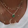 925 Sterling Silver necklace with thick gold plating and CZ stones