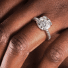 925 Sterling Silver Diamond Engagement Ring Solitaire Pave Accents - Image 22