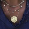 925 Sterling Silver Diamond Flower Disk Every Step Necklace - Image 2