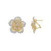 Flower earrings featuring premium CZ diamond accents and polished finish