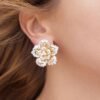 925 sterling silver flower earrings with 3.18 carats listed